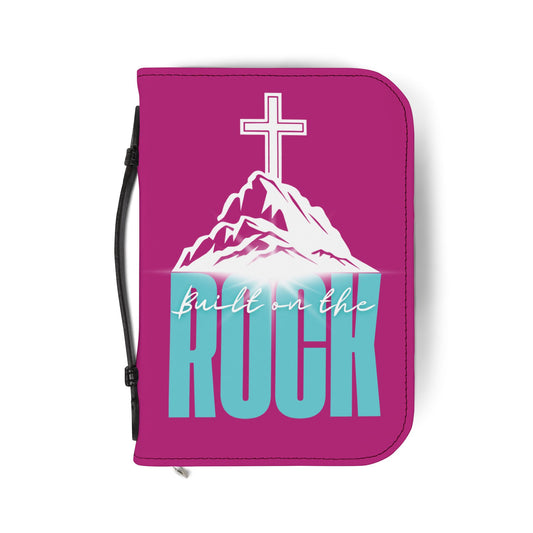 Built on the Rock leather branded Bible Cover