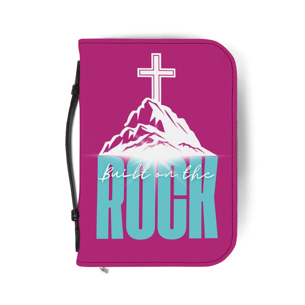 Built on the Rock leather branded Bible Cover