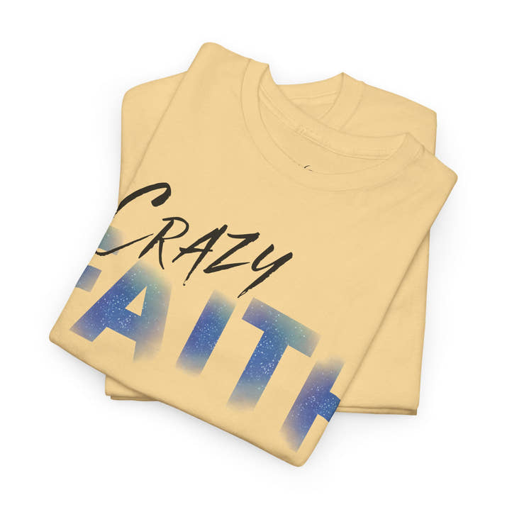 Christian crazy faith galaxy print Unisex Heavy Cotton short sleeved Jesus Tee, cool artistic faithful Christian t-shirt, aesthetic religious
