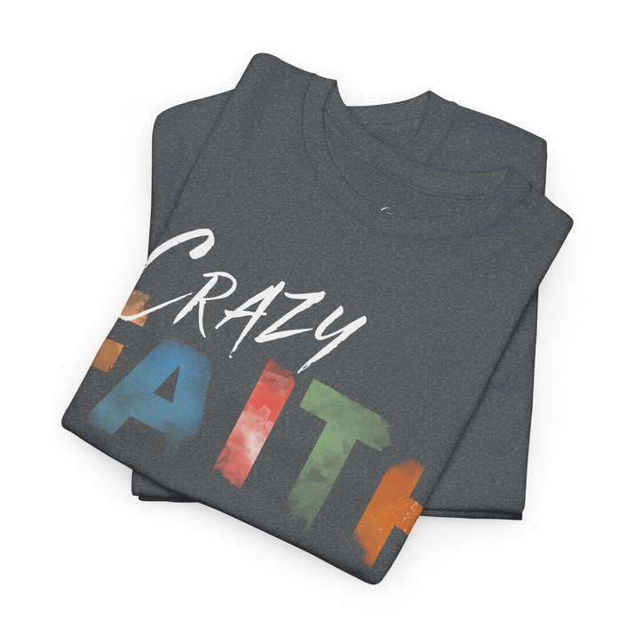 christian crazy faith colorful watercolor paint print Cotton short sleeved Jesus Tee, cool artistic t-shirt, aesthetic watercolor religious