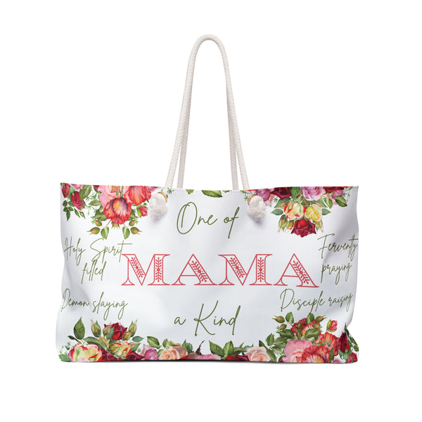One of a kind mama christian Weekender Bag, religious spiritual faith tote, mothers rose Christian canvas purse, summer beach overnight bag