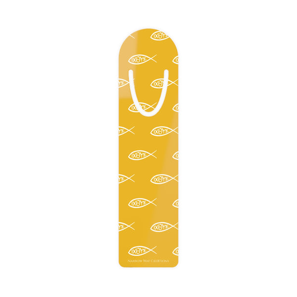 Ichthys Christian fish symbol pattern Bookmark, Jesus fisher of men symbol page marker