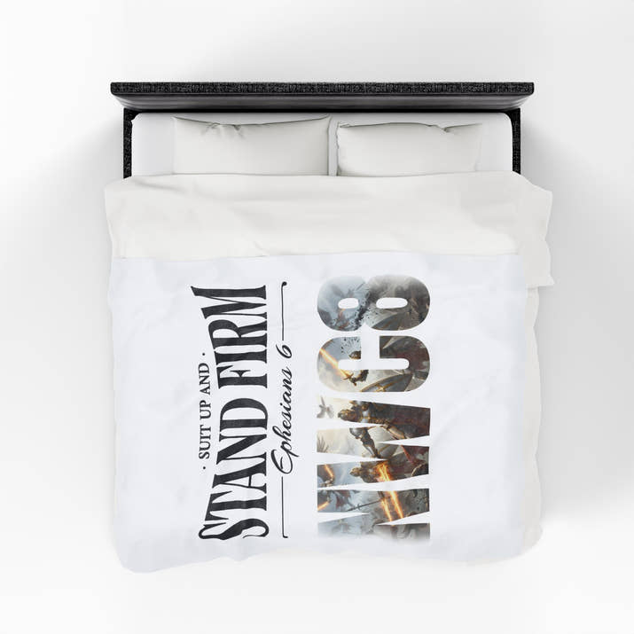 Suit Up and Stand Firm - Warriors in Christ Plush Blanket - Ephesians 6