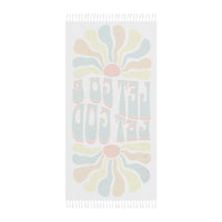 Boho Let go & Let God Beach Cloth towel, oversized christian towel, religious summer beach blanket, retro christian hippie fringed towel