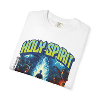 Holy Spirit fire short sleeve Christian t-shirt, cool faith tee, vintage comic book style shirt, bible scripture quote, word of God tee
