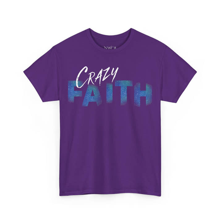 Christian crazy faith galaxy print Unisex Heavy Cotton short sleeved Jesus Tee, cool artistic faithful Christian t-shirt, aesthetic religious