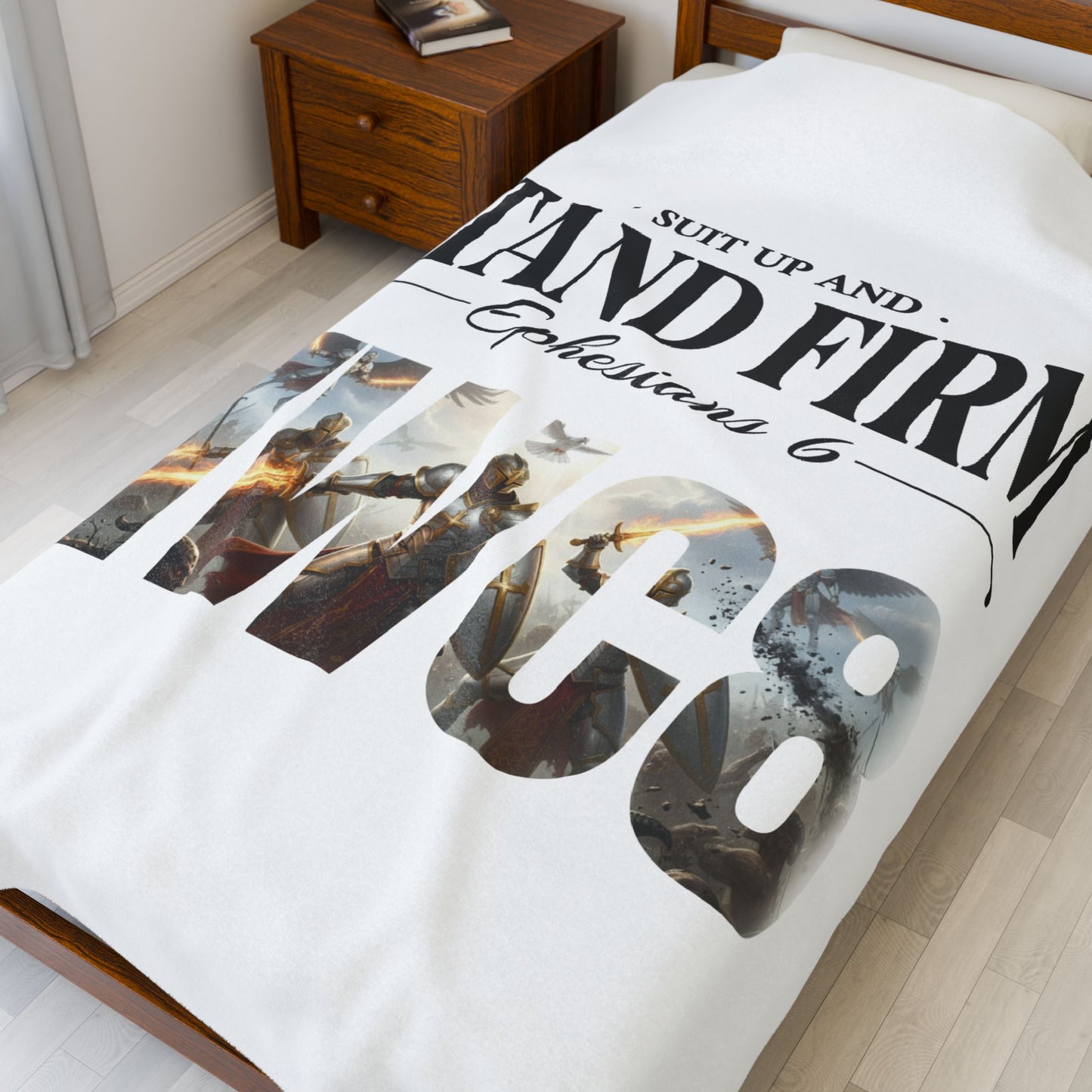 Suit Up and Stand Firm - Warriors in Christ Plush Blanket - Ephesians 6