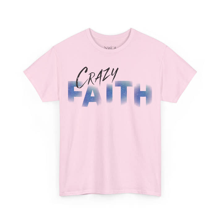 Christian crazy faith galaxy print Unisex Heavy Cotton short sleeved Jesus Tee, cool artistic faithful Christian t-shirt, aesthetic religious