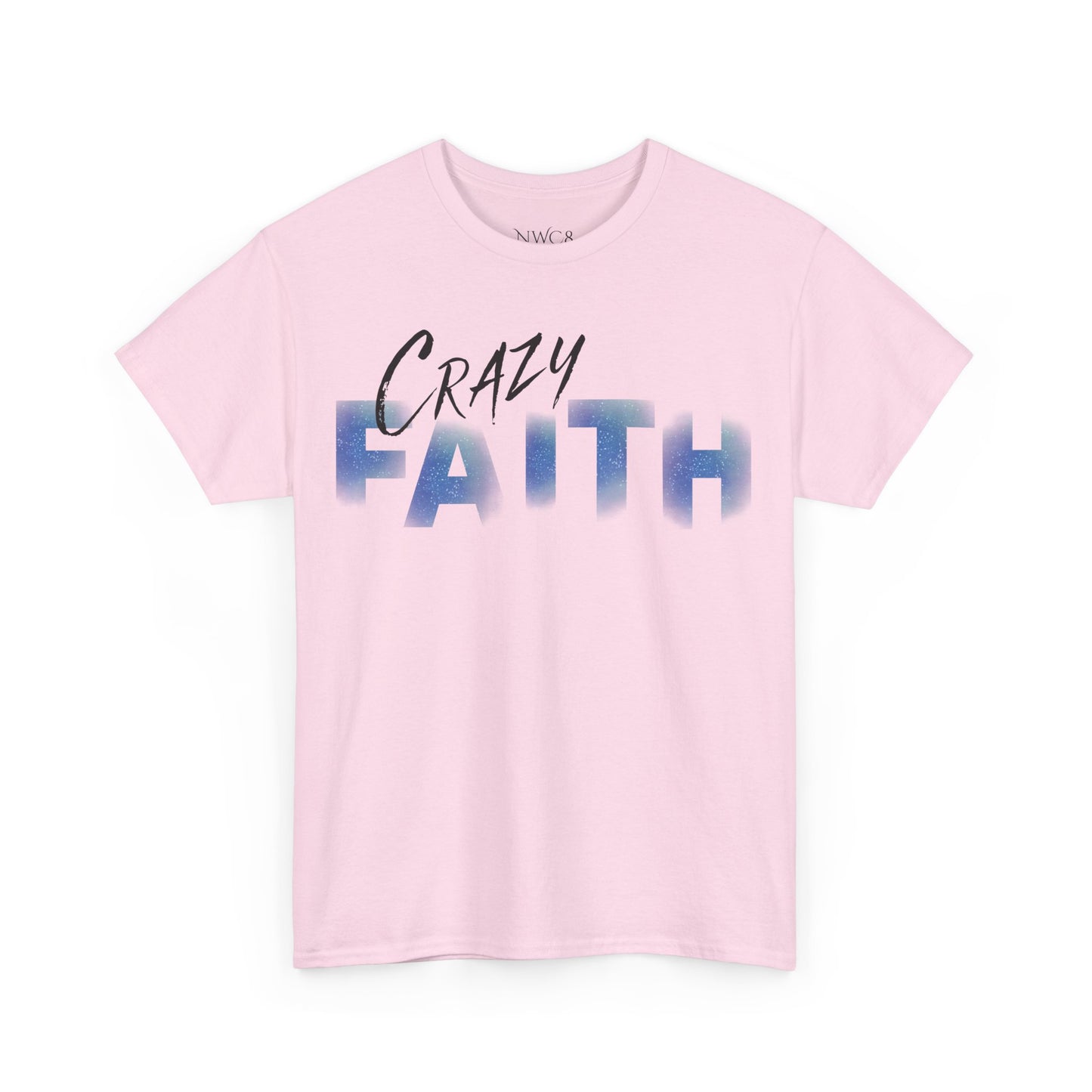 Christian crazy faith galaxy print Unisex Heavy Cotton short sleeved Jesus Tee, cool artistic faithful Christian t-shirt, aesthetic religious