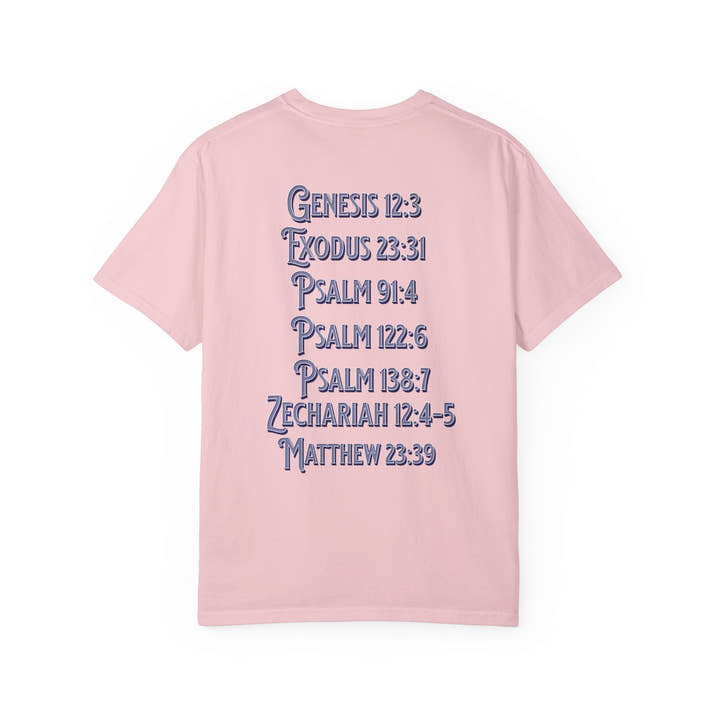 Pray for Israel short sleeve political Christian t-shirt | support Israel prayer tee, United States Israel flag shirt, bible scripture tee
