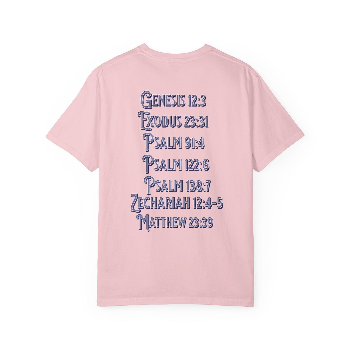 Pray for Israel short sleeve political Christian t-shirt | support Israel prayer tee, United States Israel flag shirt, bible scripture tee