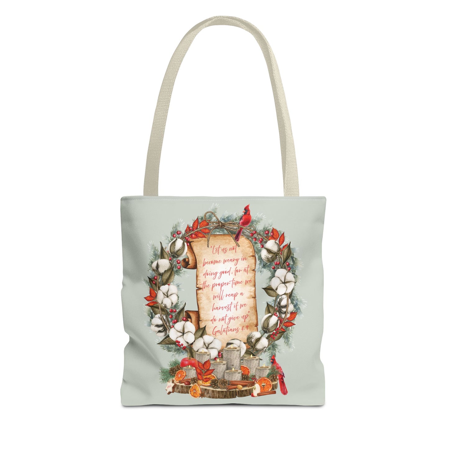 Winter Harvest - Galatians 6:9 Tote Bag
