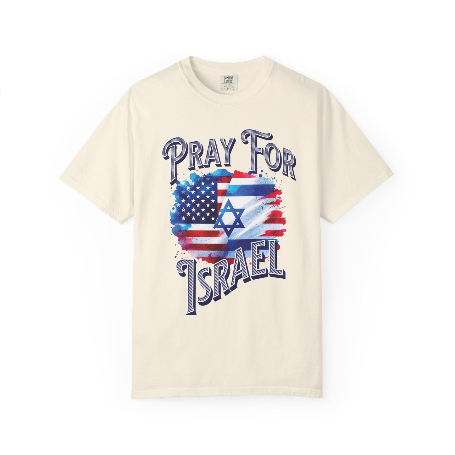 Pray for Israel short sleeve political Christian t-shirt | support Israel prayer tee, United States Israel flag shirt, bible scripture tee