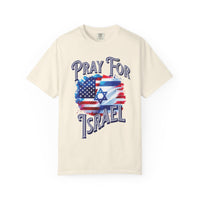 Pray for Israel short sleeve political Christian t-shirt | support Israel prayer tee, United States Israel flag shirt, bible scripture tee