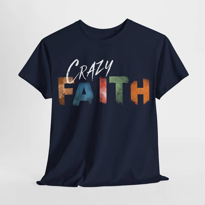 christian crazy faith colorful watercolor paint print Cotton short sleeved Jesus Tee, cool artistic t-shirt, aesthetic watercolor religious