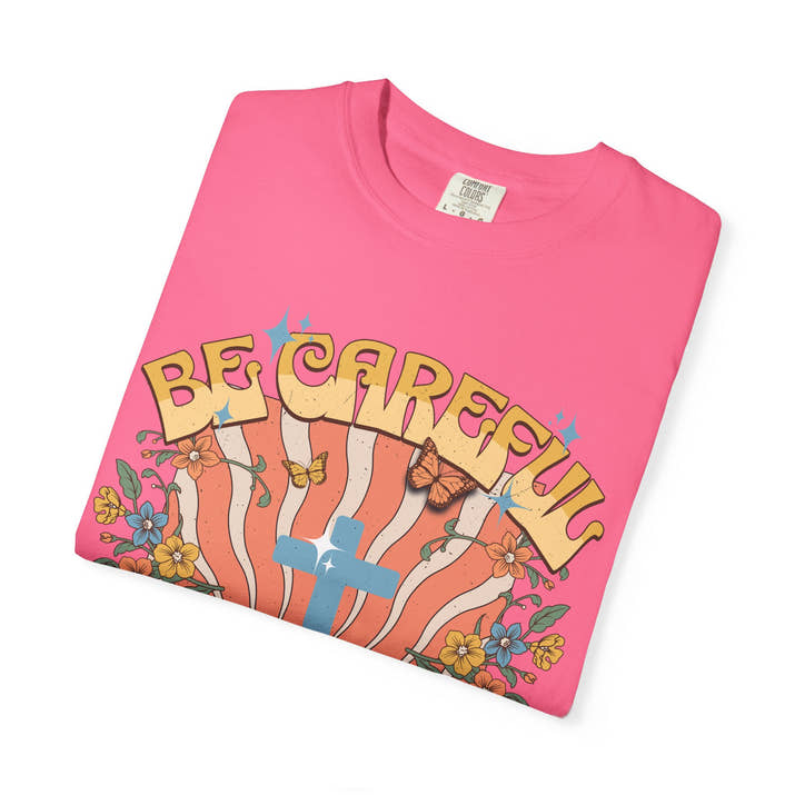 Be careful I'm a momma that prays Mother's Day T-shirt, funny retro style praying momma shirt, Christian faith tee, Jesus cross humor short sleeve shirt, christian apparel