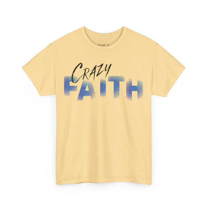 Christian crazy faith galaxy print Unisex Heavy Cotton short sleeved Jesus Tee, cool artistic faithful Christian t-shirt, aesthetic religious