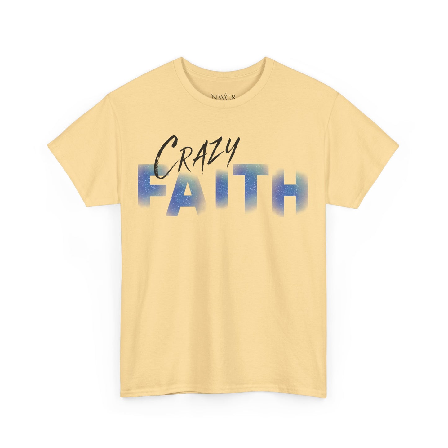 Christian crazy faith galaxy print Unisex Heavy Cotton short sleeved Jesus Tee, cool artistic faithful Christian t-shirt, aesthetic religious