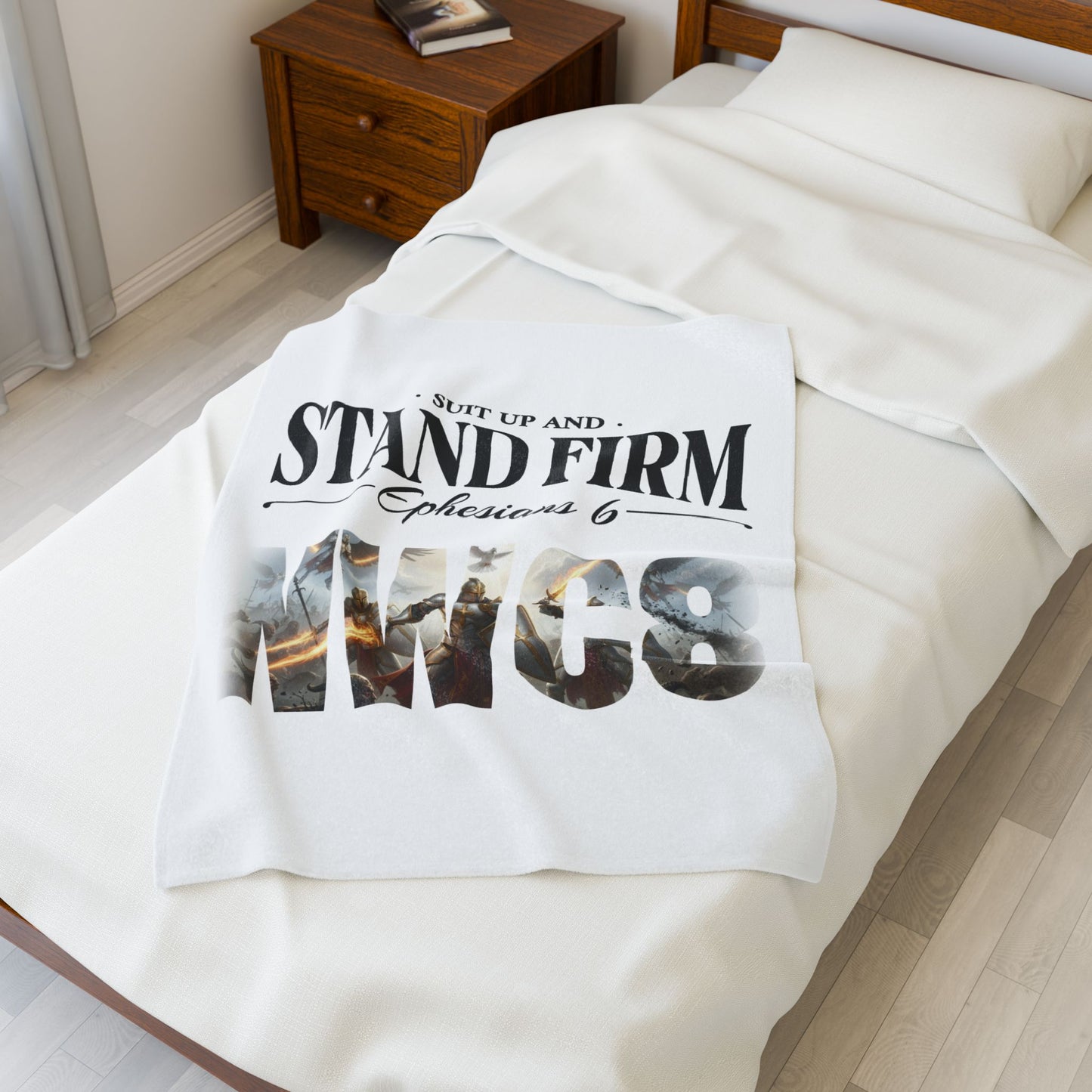 Suit Up and Stand Firm - Warriors in Christ Plush Blanket - Ephesians 6