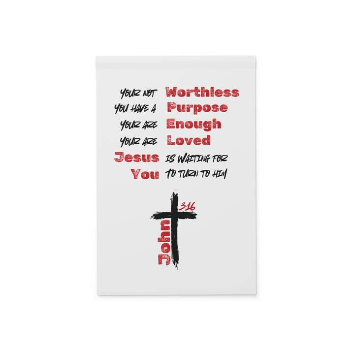 Inspirational Garden Banner - Faith, Christian Decor, Lawn Sign, Outdoor Art, Religious Gift