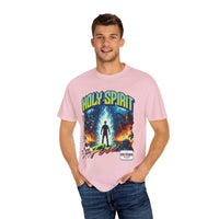 Holy Spirit fire short sleeve Christian t-shirt, cool faith tee, vintage comic book style shirt, bible scripture quote, word of God tee