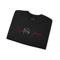 King Jesus Holiday Crewneck Sweatshirt — 'Tis His Season Script with Holly