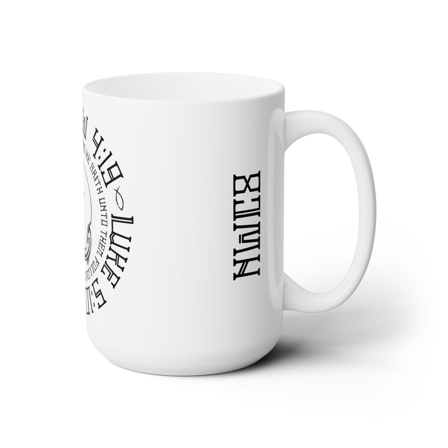 Fisher of men scripture, Ceramic Mug 15oz, Christian coffee mug, Jesus coffee mug