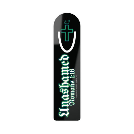 Unashamed of Christ Romans 1:16 bible scripture Bookmark, Godly unashamed of King Jesus cross and crown page marker