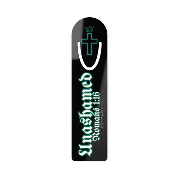 Unashamed of Christ Romans 1:16 bible scripture Bookmark, Godly unashamed of King Jesus cross and crown page marker