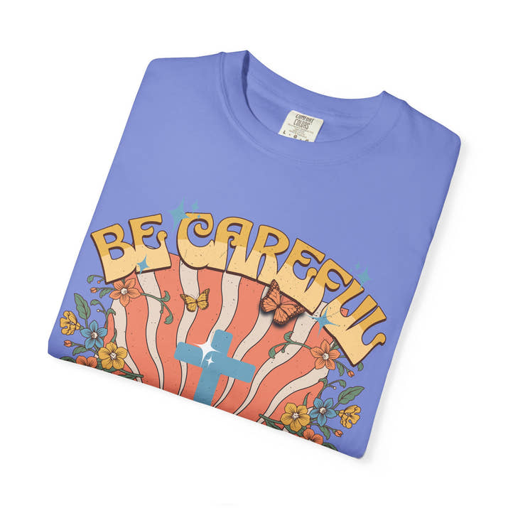 Be careful I'm a momma that prays Mother's Day T-shirt, funny retro style praying momma shirt, Christian faith tee, Jesus cross humor short sleeve shirt, christian apparel
