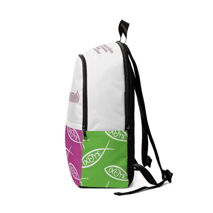 Christian neon color unashamed fisher of men Backpack, bible scripture verse  Jesus faith bookbag