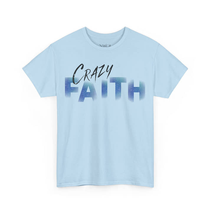 Christian crazy faith galaxy print Unisex Heavy Cotton short sleeved Jesus Tee, cool artistic faithful Christian t-shirt, aesthetic religious