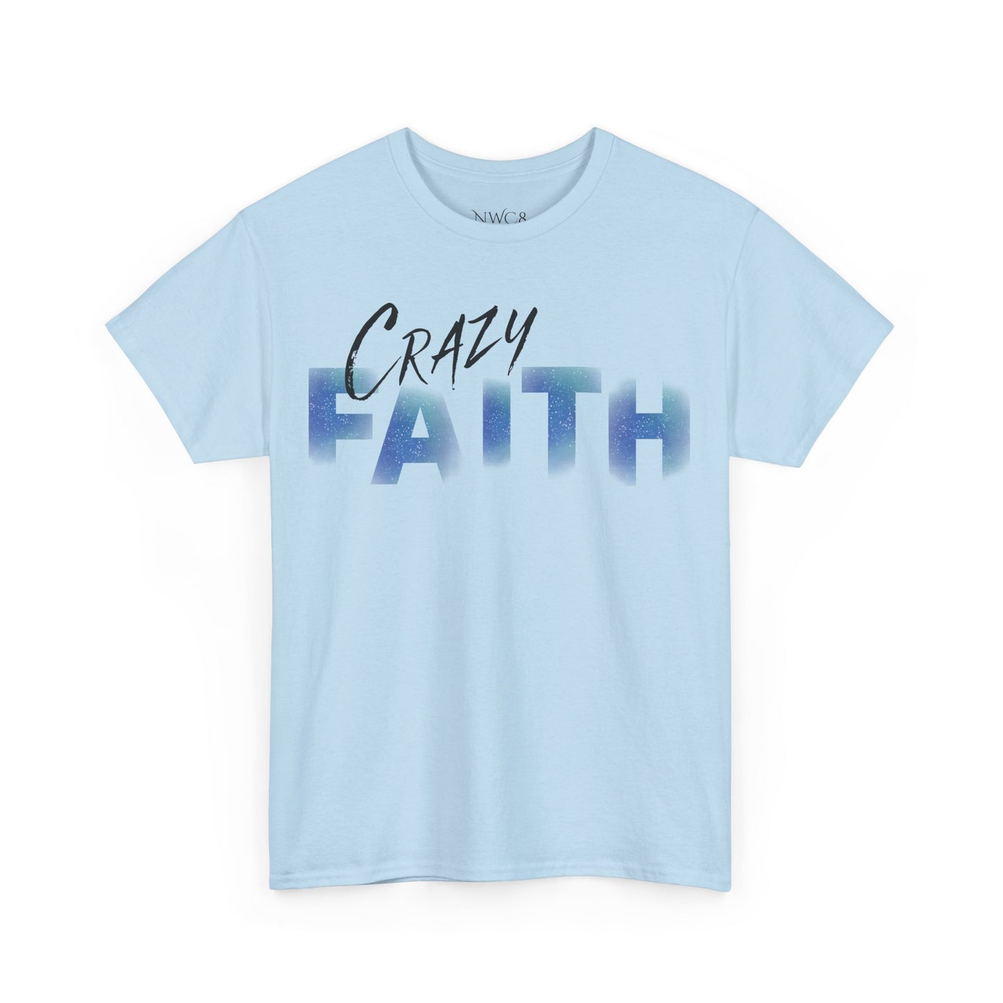 Christian crazy faith galaxy print Unisex Heavy Cotton short sleeved Jesus Tee, cool artistic faithful Christian t-shirt, aesthetic religious