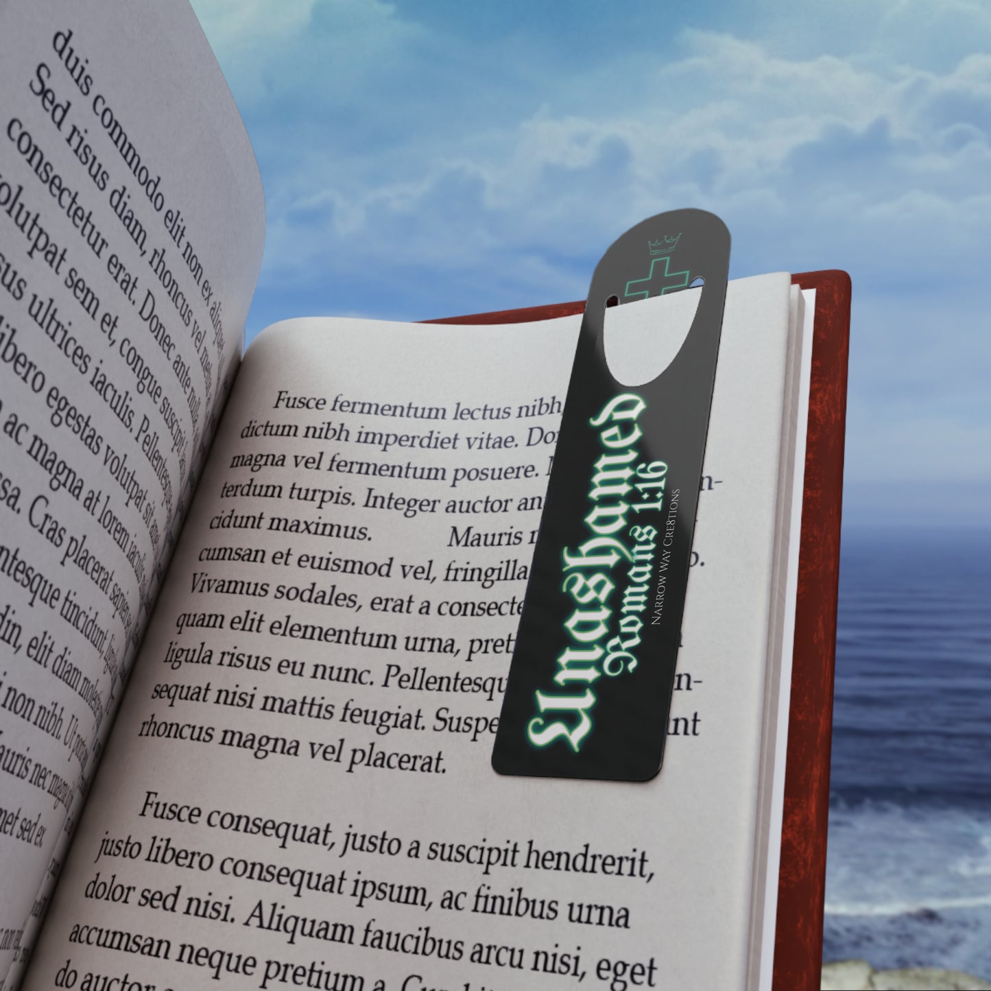 Unashamed of Christ Romans 1:16 bible scripture Bookmark, Godly unashamed of King Jesus cross and crown page marker
