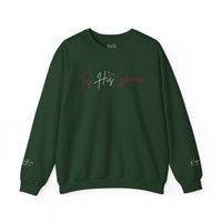 King Jesus Holiday Crewneck Sweatshirt — 'Tis His Season Script with Holly