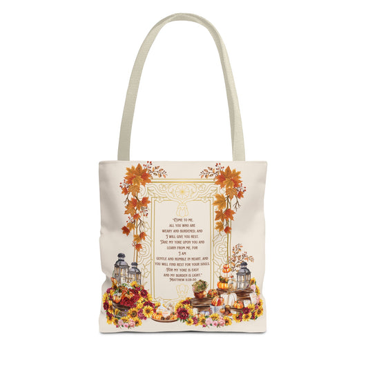 Autumn-Inspired Tote Bag - Perfect for Fall Events, Shopping, Gifts, and Everyday Use - Features Poetic Design