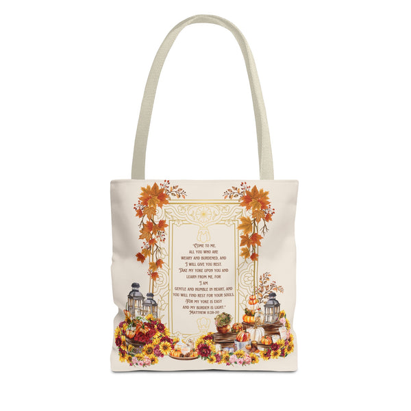 Autumn-Inspired Tote Bag - Perfect for Fall Events, Shopping, Gifts, and Everyday Use - Features Poetic Design
