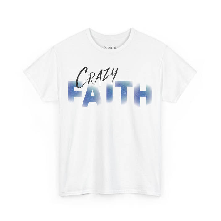 Christian crazy faith galaxy print Unisex Heavy Cotton short sleeved Jesus Tee, cool artistic faithful Christian t-shirt, aesthetic religious