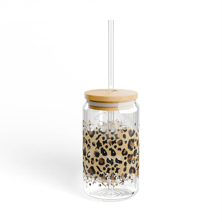 Cheetah print sunflower mama glass tumbler Mother's day gift, Christian drinking glass, wife faith tumbler glass cup, flower pretty tumbler