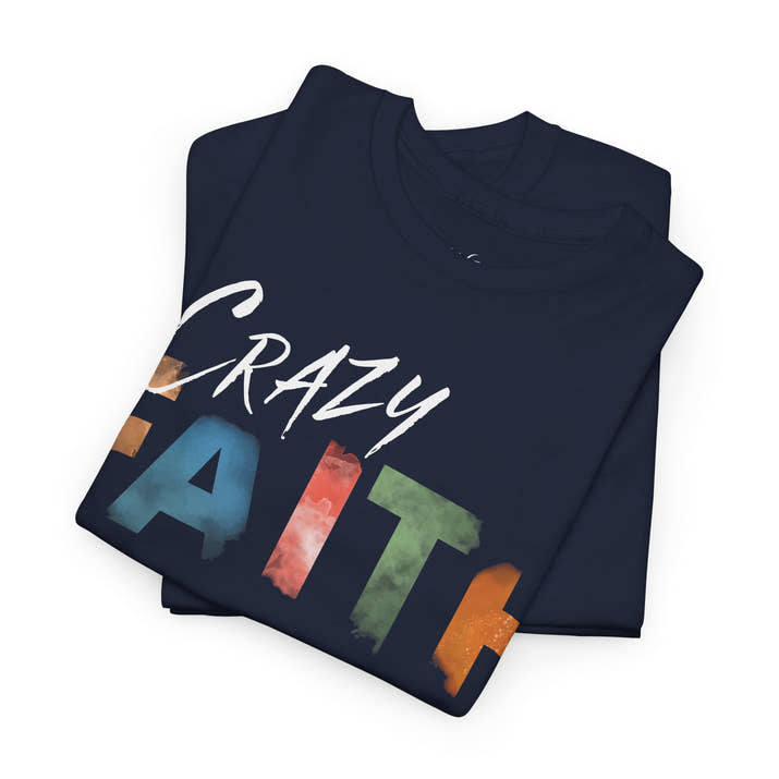 christian crazy faith colorful watercolor paint print Cotton short sleeved Jesus Tee, cool artistic t-shirt, aesthetic watercolor religious
