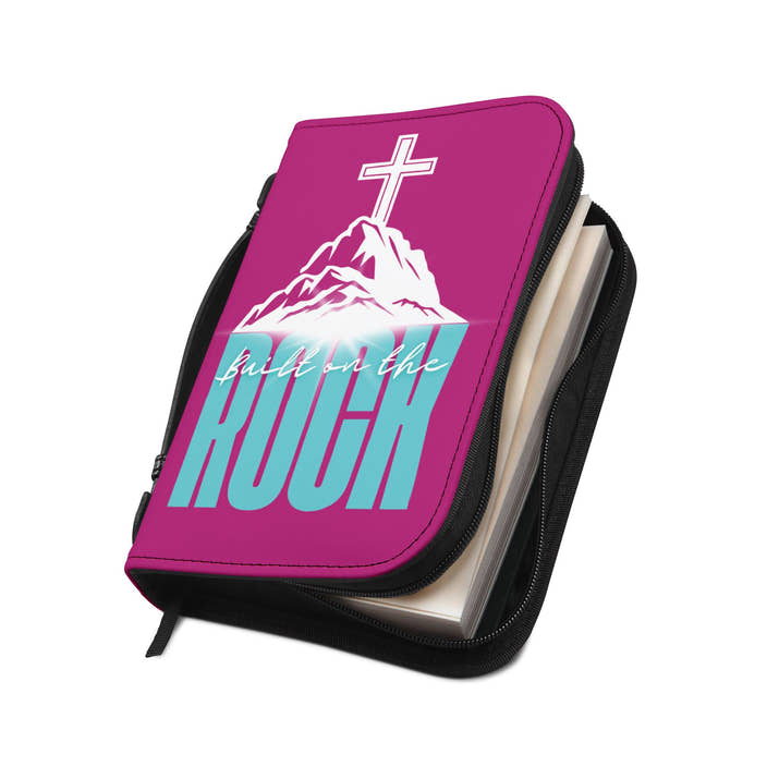 Built on the Rock leather branded Bible Cover