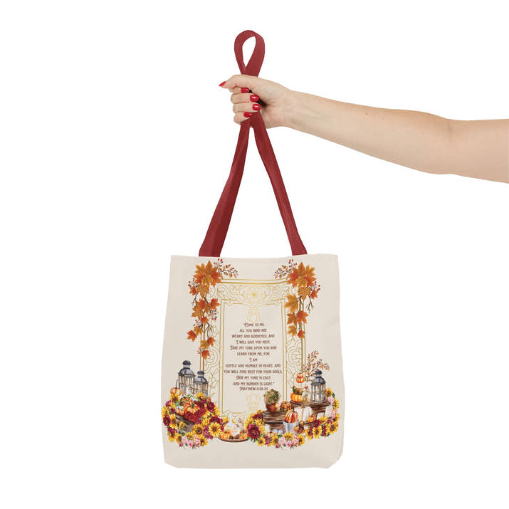 Autumn-Inspired Tote Bag - Perfect for Fall Events, Shopping, Gifts, and Everyday Use - Features Poetic Design