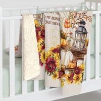 I will give you rest cozy fall Sherpa Fleece Throw Blanket - Matthew 11:28-30