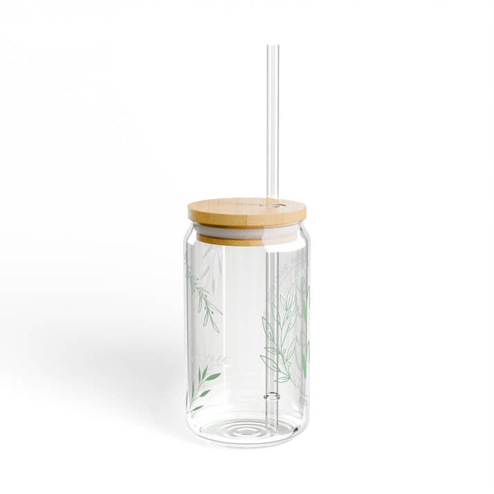 elegant leaf print mama glass tumbler Mothers day gift, christian drinking glass, wife faith tumbler glass cup, flower pretty tumbler