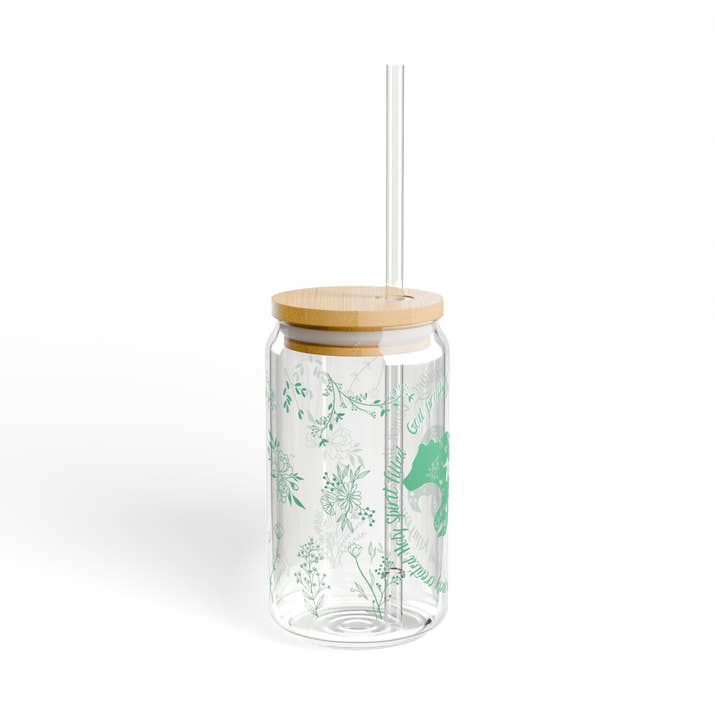 Mama bear glass tumbler Mother's day gift, Christian drinking glass, wife tumbler glass cup, faith tumbler, flowery pretty tumbler for her