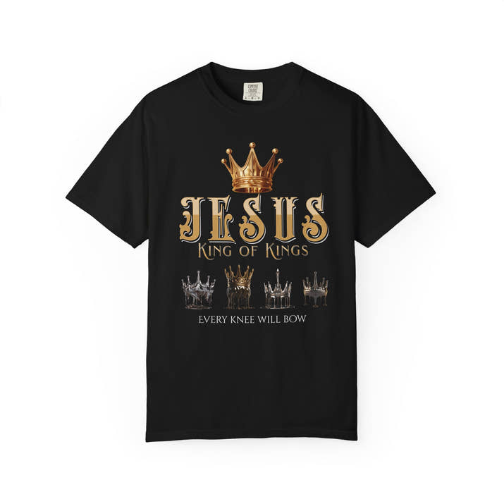 Jesus King of Kings every knee will bow Christian T-shirt Godly tee