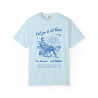 Let go & let God short sleeve beach Tee, Christian t-shirt, faith tee, vintage style shirt, bible scripture quote, Godly religious Jesus tee