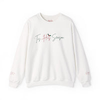 King Jesus Holiday Crewneck Sweatshirt — 'Tis His Season Script with Holly