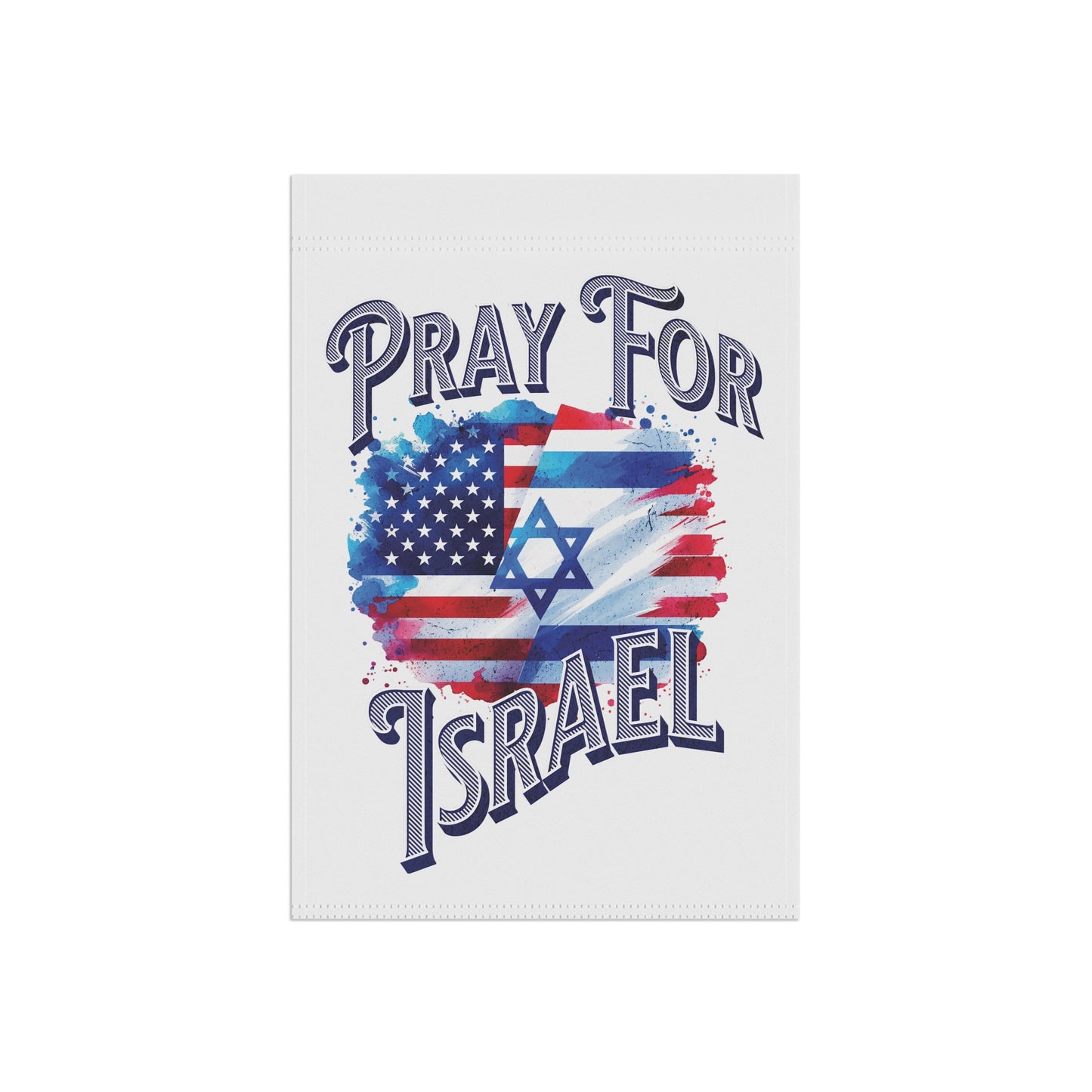 Pray for Israel red white blue Garden & House Banner, religious patriotic american flag Isralie flag unity banner, nation prayer watercolor