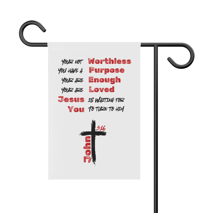 Inspirational Garden Banner - Faith, Christian Decor, Lawn Sign, Outdoor Art, Religious Gift